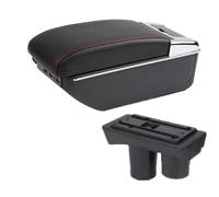 RORVECQ Box Bracciolo Per Citroën C2 C3 Accessorio Per Interni Auto(D1 linea rossa 7USB)