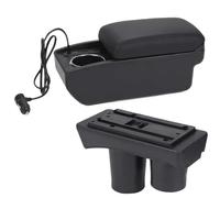 RORVECQ Box Bracciolo Per Citroën C2 C3 Box Portaoggetti Per Auto Portabicchieri Retrofit Interno(A2 Ricarica rapida)