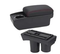 RORVECQ Box Bracciolo Per Citroën C2 C3 Box Portaoggetti Per Auto Portabicchieri Retrofit Interno(B1 Nero rosso 6USB)