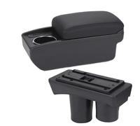 RORVECQ Box Bracciolo Per Citroën C2 C3 Box Portaoggetti Per Auto Portabicchieri Retrofit Interno(B2 Linea nera 6USB)