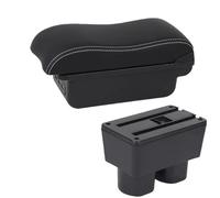 RORVECQ Bracciolo Auto Interno Vanetto Centrale Accessori Auto Per N&issan Per Tiida C11 Per Sylphy Per Tiida Per Latio(B3 Nero bianco 3USB)