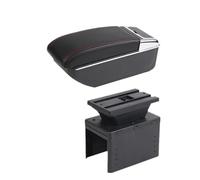 RORVECQ Bracciolo Universale Centrale Per Auto Modello Universale Scatola Bracciolo Accessori Auto Scatola Di Immagazzinaggio Supporto Braccio(B1 linea rossa NO USB)
