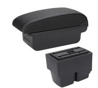 RORVECQ Interni Accessori Per F&ord Per Fiesta Scatola Bracciolo Per F&ord Per Fiesta MK7 2009-2017(B3 Nero bianco 3USB)