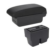 RORVECQ Interni Accessori Per F&ord Per Fiesta Scatola Bracciolo Per F&ord Per Fiesta MK7 2009-2017(B2 linea nera 3USB)