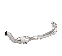 RORVECQ Marmitta Di Scarico Per Moto Escape Exhaust Tubo Centrale Anteriore Slip-On Per Y&amaha Per Tmax530 Per Tmax560 530 2017-2021(Argento)