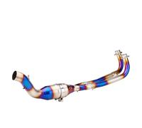 RORVECQ Marmitta Di Scarico Per Moto Escape Exhaust Tubo Centrale Anteriore Slip-On Per Y&amaha Per Tmax530 Per Tmax560 530 2017-2021(Blu)
