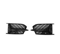 RORVECQ Per A6 C8 S6 S-Line 2019-2022 Paraurti Anteriore Auto Cornice Fendinebbia Griglia Di Protezione Copertura Griglia Kit Carrozzeria Decorativo(Glossy Black)