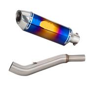 RORVECQ Per Bajaj Per Pulsar NS200 Tubo Di Scarico Centrale Racing Slip-on In Acciaio Inox Con Silenziatore(Argento)