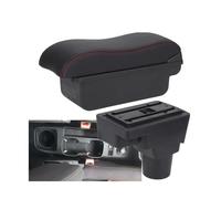 RORVECQ Per C&hevrolet Per Sonic Per Aveo Bracciolo Auto Ricambi Retrofit Vanetto Portaoggetti Interno Ricambi Auto(C1 Nero rosso NO USB)