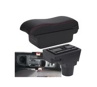RORVECQ Per C&hevrolet Per Sonic Per Aveo Bracciolo Auto Ricambi Retrofit Vanetto Portaoggetti Interno Ricambi Auto(B1 Nero rosso 3USB)