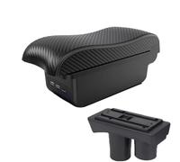 RORVECQ Per Citroen Per C-Élysée Scatola Bracciolo Scatola Di Archiviazione Interno Forniture Auto Modificate Con Dettagli USB(B3 Nero bianco 3USB)