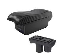 RORVECQ Per Citroen Per C-Élysée Scatola Bracciolo Scatola Di Archiviazione Interno Forniture Auto Modificate Con Dettagli USB(B2 linea nera 3USB)