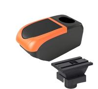 RORVECQ Per Citroen Per Sega Scatola Bracciolo Auto Modifica Interna Super Ampio Spazio Di Archiviazione Con USB(B2 Orange frame 6USB)