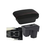 RORVECQ Per City Bracciolo Auto Interni Specializzato Retrofit Centro Portariviste Accessori Auto(A1 Nero rosso SENZA USB)