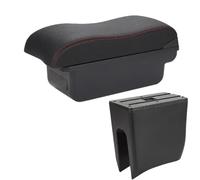 RORVECQ Per Dacia Per Spring Bracciolo Per R&enault Per K-ZE Scatola Bracciolo Auto Pelle Superficie Curva Scatola Bracciolo Centrale(C1 Nero rosso NO USB)