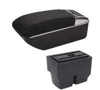 RORVECQ Per F&ord Per Fiesta Box Bracciolo Auto Dettagli Interni Parti Speciali Parti Retrofit Accessori Auto Scatola Di Archiviazione Centrale(D2 Linea nera Nessuna USB)