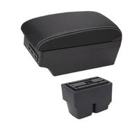RORVECQ Per F&ord Per Fiesta MK6 7 Box Bracciolo Console Centrale Auto Spazio Di Archiviazione Custodia Poggia Gomito Con Portabicchiere Interfaccia USB(C3 linea bianca 7USB)