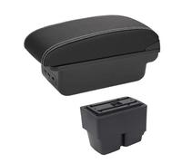 RORVECQ Per F&ord Per Fiesta MK6 7 Box Bracciolo Console Centrale Auto Spazio Di Archiviazione Custodia Poggia Gomito Con Portabicchiere Interfaccia USB(B3 Nero bianco 3USB)