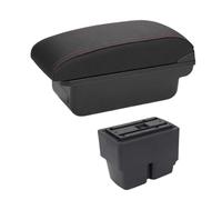 RORVECQ Per F&ord Per Fiesta MK6 7 Box Bracciolo Console Centrale Auto Spazio Di Archiviazione Custodia Poggia Gomito Con Portabicchiere Interfaccia USB(A1 linea rossa Nessuna USB)