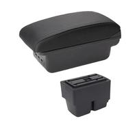 RORVECQ Per F&ord Per Fiesta MK6 7 Box Bracciolo Console Centrale Auto Spazio Di Archiviazione Custodia Poggia Gomito Con Portabicchiere Interfaccia USB(B2 linea nera 3USB)
