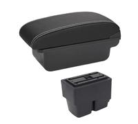 RORVECQ Per F&ord Per Fiesta MK6 7 Box Bracciolo Console Centrale Auto Spazio Di Archiviazione Custodia Poggia Gomito Con Portabicchiere Interfaccia USB(A white line No USB)