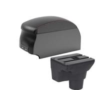 RORVECQ Per Kia Per K2 Auto Console Centrale Scatola Ripiano Bracciolo Spazio Stoccaggio Modifica Interni Con USB(B1 Black Red double)