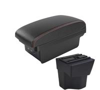 RORVECQ Per KIA Per Rio 3 Per K2 X-line Rio 3 2011 2012 2013 2014 2015 2016 Accessori Bracciolo Auto Interno Scatola Di Archiviazione 3usb(B1 Nero rosso 3USB)