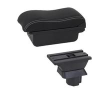 RORVECQ Per Mazda 2 Per Mazda 2 Per Demio Bracciolo Auto Box Centrale Vano Interno Retrofit Ricarica USB(B3 Nero bianco 3USB)
