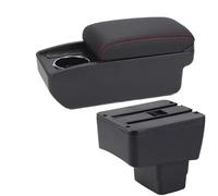 RORVECQ Per MAZDA CX-3 Portabraccioli Box Retrofit Per Mazda 2 Skyactiv Versione Cx3 Auto Portabraccioli Box Interni Accessori Auto(B1 Nero rosso 6USB)