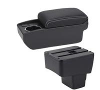 RORVECQ Per MAZDA CX-3 Portabraccioli Box Retrofit Per Mazda 2 Skyactiv Versione Cx3 Auto Portabraccioli Box Interni Accessori Auto(B3 Nero bianco 6USB)
