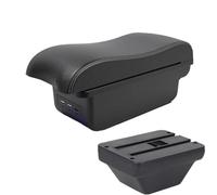 RORVECQ Per MG ZS Bracciolo Auto Console Centrale Ripiano Bracciolo Accessori Auto Con USB(B3 Nero bianco 3USB)