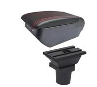 RORVECQ Per Mitsubishi Per Colt Scatola Bracciolo Per Colt PLUS Bracciolo Auto Scatola Di Archiviazione Centrale(H linea rossa 4USB)