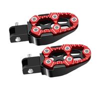 RORVECQ Per Moto Scooter ATV E-Bike Poggiapiedi Pedali 1 Paio Universali Pedali In Lega Di Alluminio Angolo Regolabile(ROSSO)
