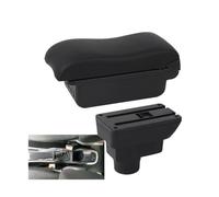 RORVECQ Per Opel Per Corsa D Bracciolo Per Opel Per Corsa Scatola Bracciolo Auto Superficie Curva Pelle Scatola Di Archiviazione Auto(B2 linea nera 3USB)