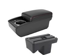 RORVECQ Per Perodua Per Axia 2023 Auto Dedicato Bracciolo Scatola Di Archiviazione Console Centrale Accessori Auto Modificati(B1 Red line 6 usb)