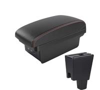 RORVECQ Per Perodua Per Axia Scatola Bracciolo Per Perodua Per Axia Console Centrale Auto Con Vano(B1 Nero rosso 3USB)