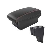 RORVECQ Per Perodua Per Bezza 2018 Bracciolo Interni Console Centrale Scatola Di Stivaggio Scatola Bracciolo Centrale(B1 Nero rosso 3USB)