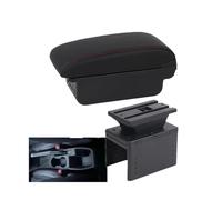 RORVECQ Per R&enault Per Clio 5 Bracciolo Per R&enault Per Captur Per Clio5 Bracciolo Auto Scatola Di Archiviazione Centrale(B1 Nero rosso 3USB)