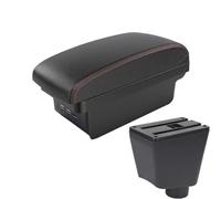 RORVECQ Per R&enault Per Clio IV 2012 2013 2014 2015 2016 2017 2018 2019 Scatola Di Stivaggio Bracciolo Centrale Parti Auto Interni(B1 Nero rosso 3USB)