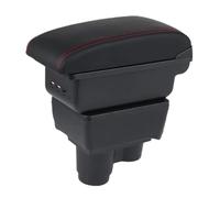 RORVECQ Per R&enault Per Duster Bracciolo Per R&enault Per Dacia Per Duster 2 3 Portabrasile Auto 2019-2024 Scatola Di Archiviazione(B1 Nero rosso 3USB)