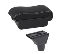 RORVECQ Per R&enault Per Sandero Stepway Portabracciolo Appoggia Gomito Console Centrale Scatola Di Immagazzinaggio Con Portabicchieri(B3 White line Corium)