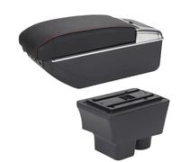 RORVECQ Per S&koda Per Fabia 2 2008-2014 Portabbracciolo Pezzi Di Retrofit Scatola Di Archiviazione Componenti Interni Accessori Auto(B1 Nero rosso 7USB)