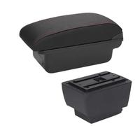 RORVECQ Per S&koda Per Fabia Bracciolo Per Fabia 3 III 2015-2021 Bracciolo Auto Ricambi Restyling Portariviste Accessorio Auto(C1 Nero rosso NO USB)