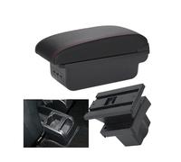 RORVECQ Per S&koda Per Octavia Scatola Bracciolo Per S&koda Per Yeti Mk2 A5 Scatola Di Immagazzinaggio Bracciolo Auto(B1 Nero rosso 3USB)