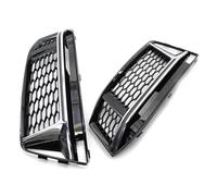 RORVECQ Per S4 2016-2018/A4 B9 S-LINE Fendinebbia A Nido D'ape Shad 1 Coppia Paraurti Anteriore Auto Griglia Di Copertura Per Fendinebbia E Cofano(Chrome Silver)
