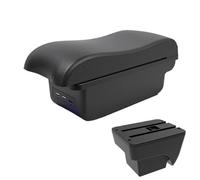 RORVECQ Per SEAT Per ARONA Bracciolo Auto Scatola Di Archiviazione Doppio Strato Con Ricarica USB Accessori Auto(B2 linea nera 3USB)