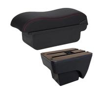 RORVECQ Per Seat Per Ibiza 6j Per Ibiza 6L 2018-2025 Bracciolo Auto Portariviste Restyling Interni Accessori Auto(C1 Nero rosso NO USB)