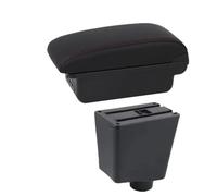RORVECQ Per SEAT Per Ibiza III 2001 2002 2003 2004-2008 Scatola Bracciolo Per Ibiza 6j Per Ibiza 6L Scatola Bracciolo Auto Scatola Di Stoccaggio(B1 Nero rosso 3USB)