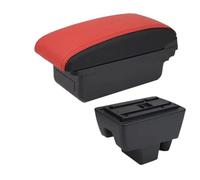 RORVECQ Per Seat Per Toledo Scatola Bracciolo Per Seat Per Toledo Scatola Bracciolo Auto Scatola Di Archiviazione Centrale Retrofit Interno Con USB(A5 Rosso nero Senza USB)