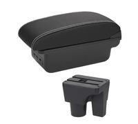 RORVECQ Per Suzuki Per Liana A6 Bracciolo Vanportaoggetti Console Centrale Auto Custodia Da Riposo Gomito Con Portabicchiere Interfaccia USB(B3 Nero bianco 3USB)